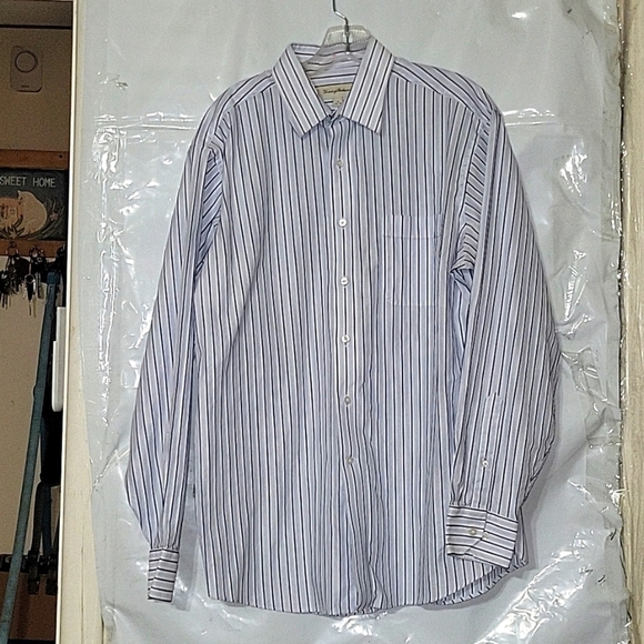 Tommy Bahama Striped Button Down Long Sleeve Dress Shirt M breathable‎ comfort - Picture 1 of 7